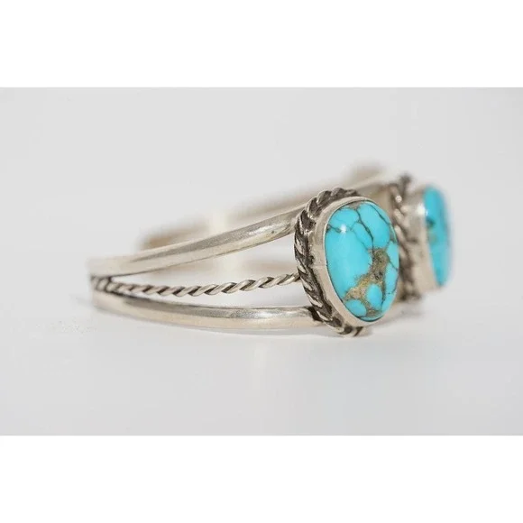Vintage Navajo Native American Indian Sterling‎ Silver Turquoise